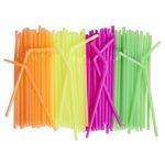 [500 Pack] Neon Colored Drinking Straws - Flexible, Disposable Kid Friendly, Assorted Colors