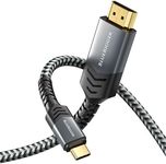 BlueRigger USB C to HDMI Cable (3M, 4K 60Hz, Uni-Directional, 18Gbps, USB Type C 3.1, HDR10+, HDMI 2.0 Premium Braided Cord, USBC to HDMI) – Thunderbolt 3/4 Compatible with Phone, Laptop, Tablet