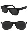 HILEEN Polarized External Mount Clip-on for Ray-Ban Meta Wayfarer RW4008 & Gen 2 RW4012 Large 53-22 for Men Women UV Protection-Black