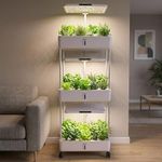 UGAOO Smart Indoor Hydroponic Garden System with LED Grow Light | Hydroponic Tower & Indoor Herb Garden Kit for Herbs, Vegetables & Flowers | Soil Free Growing System for Home
