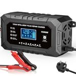 15Amp Car Battery Charger 12V/24V, 9-Stage Automatic Smart Battery Charger/Maintainer, Car Battery Repair and Desulfato for Car, Motorcycle, SUV, Truck, Boat, Lead Acid/Lithium/LiFePO4 Batteries