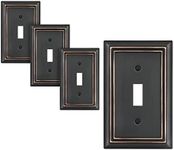 DEWENWILS Toggle Wallplates, Aged Bronze Light Switch Covers, Heavy Duty Matel Material, Pack of 4