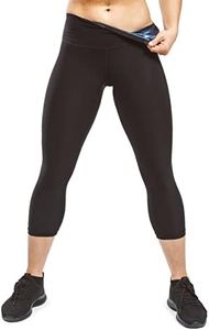 Sweat Shaper Women's Sauna Leggings Compression High Waist Yoga Pants Thermo Sweat Capris, Black, Medium