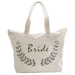 Elegantpark Gifts for Bride Wedding Bridal Shower Tote Bag Bride to be Gifts Canvas Bag Engagement Wedding Gifts for Bride Bag with Zipper