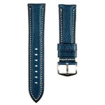 Premium Minerva Box Leather Watch Band - Luxury Italian Leather MBox Watch Strap from Badalassi Carlo tanneries- Quick-Release - 18mm, 20mm, 22mm, 24mm (20mm, Blue)