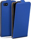 MoEx Magnetic Flip Case compatible with iPhone 4s / iPhone 4 | 360° protection faux leather, Dark blue