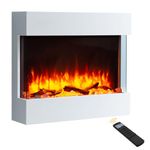 Endeavour Fires Haxby 30” Wall Mounted Electric Fireplace with Off-White Surround, 1 & 2kW Heater, Realistic Flame Effect, 7-Day Programmable Remote Control