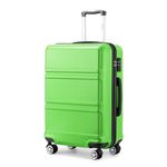 Kono Fashion Hand Luggage Lightweight ABS Hard Shell Trolley Travel Suitcase with TSA Combination Lock and 4 Wheels Cabin Carry-on Suitcases (20", Apple Green)