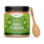 OurHerb Pure & Natural Amla Powder for Health, Skin & Hair - 200g | 100% Natural Indian Gooseberry Powder with Wooden Spoon