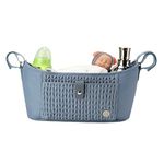 SEWBOO Universal Baby Stroller Organizer,Diaper Caddy Organizer with Adjustable Straps to Fits Nearly Any Strollers, Ash Blue