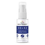 Neutrient™ Vitamin D3 + K2 Oral Spray 2000iu, Vitamin D3 75mcg Vitamin K2 (MK7) High Strength, Bone Health, Immune Support & Muscle Functioning Vegan Oral Spray