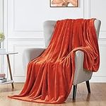 Walensee Fleece Blanket Plush Throw Fuzzy Lightweight (Twin Size 60x80 Orange) Super Soft Microfiber Flannel Blankets for Couch, Bed, Sofa Ultra Luxurious Warm and Cozy for All Seasons