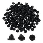 150Pcs Rubber Pin Backs, Black Pin Badge Backs Butterfly Clutch Pin Backs Lapel Pin Backs Locking Pin Backs for Badges Jewelry Making (0.45" 11.5mm Diameter)