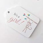 24ct It's a Girl Monkey Favor Tags 