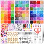 APPAREL MATTER 13500Pcs 84 Colors Clay Beads Bracelet Making Kit, Multi-Colors Clay Beads for Jewelry Making Adult, 6mm Polymer Clay Beads for Jewellery Making Bracelet