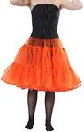 BellaSous Sexy Petticoat Skirt - mid-Length Knee Length Crinoline Orange