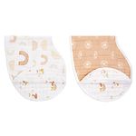 aden + anais Burpy Baby Bib, 100% Cotton Muslin, 4 Layer Multi Use Burping Cloth, Super Soft & Absorbent Burp Rag for Infants, Newborns and Toddlers, 2 Pack, Keep Rising 0-36 Months ABBC20016