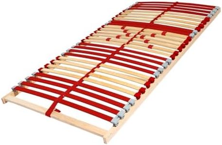 Coemo Lattenrost Ruby 90 x 200 cm 7-Zonen 28 Leisten Kopfteil und Härtegrad verstellbar für Jugendbetten - für alle Matratzenarten | Schlaftypen