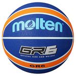 Molten GR Basketball, Indoor/Outdoor, Premium Rubber, Size 6, Impact Colour Blue/Orange, Suitable For Boys age 14 & Adult (BGR7-NOR)