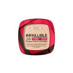 L'Oréal Paris Infallible 24H Fresh Wear Foundation in a Powder, Full Coverage, Longwear, Weightless Smooth Finish, Water-proof and Transferproof, 20 Ivory