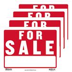 BAZIC For Sale Sign 9"X12", Plastic Signs for Yard Sale Garage Sale Retail Store Business, Waterproof Indoor Advertising Signage, 4-Pack