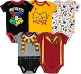 Warner Bros. Harry Potter Baby Boys' 5-Pack Bodysuits Hogwarts Gryffindor (18 Months)