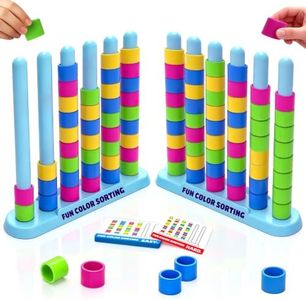 kowgical Color Matching Challenge Game, 1-2 Player Color Stacking Puzzle Game, Board Games for Adults Teenager, Interactive Desktop Game Birthday Party Gifts (Colorful Two-Player)