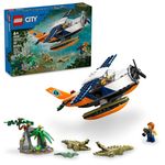 LEGO City Jungle Explorer Water Plane Toy Building Set, Buildable Seaplane for Boys and Girls Ages 6 and Up, Fun Summer Toy or Kids Gift Idea with 2 Minifigures, a Frog and 3 Crocodile Figures, 60425