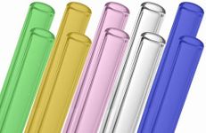 Glass Blowing Tubes, 10pcs 4inch Long Multi-Color OD 12mm ID 8mm 2mm Wall Thickness Borocilicate Glass Tubes for Cut Art DIY Blue Green Pink Yellow Transparent Each Color 2 Pieces