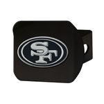 FANMATS 21585 San Francisco 49ers Black Metal Hitch Cover with Metal Chrome 3D Emblem