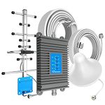 Cell Phone Signal Booster Boosts Improves 5G, 4G LTE Supports All Canadian Carriers: Bell, Virgin, Rogers, Telus, Fido and More, Band 2/4/5/12/13/17/25/26 and 66 Cell Signal Booster Antenna Kits Home