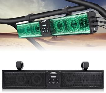 TIPHOPE 26 Inch UTV Sound Bar with 6 Speaker,ATV Soundbar RGB Lights Music Sync Sound Bar Waterproof Soundbar with Back Light Compatible with UTV ATV Golf Cart with 1.75-2.25” Roll Bar-2 Year Warranty