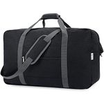 Travel Duffel Bag Foldable Packable Lightweight Weekender Luggage Duffle Overnight for Women and Men 60L (Black)