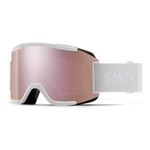 SMITH Squad Goggles with ChromaPop Lens – Performance Snowsports Goggles with Replaceable Lens for Skiing & Snowboarding – for Men & Women – White Vapor + ChromaPop Everyday Rose Gold Mirror Lens