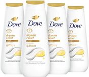 Dove Body Wash Dryness Relief Jojoba Oil 4 Count for Renewed, Healthy-Looking Skin Gentle Skin Cleanser with 24hr Renewing MicroMoisture 20 oz