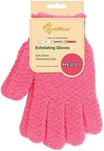 Evridwear Exfoliating Glove Shower Gloves Exfoliate Dead Skin for Dry Sensitive Skin No Irritation with Hanging Loop