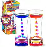 YUE MOTION Liquid Motion Bubbler Visual Sensory Toys, 2 Minute Liquid Timer– New Big Calming Sensory Bubbler Toy- Colorful Liquid Hourhlass for Stocking Stuffers, Novelty Gifts