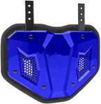 LeCool Football Back Plate - Lower Back Protection for Shoulder Pads - Hard Shell and Contoured Foam, Youth to Adult (Chrome Blue)