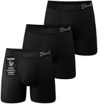 Shinesty Hammock Support Mens Underwear | Boxer Briefs Men with Fly | US XL 3 Pack Black