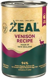 ZEAL New Zealand Wet Dog Food – High Protein, Pure Nutrition, Natural Superfoods, Grain-Free with Superfoods (Venison, 13.76oz Can 12-Pack)
