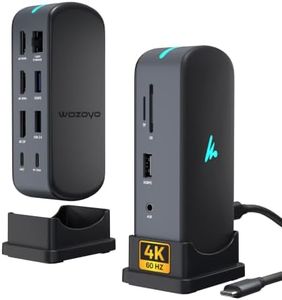 Type C 11 in 1 Wozoyo Docking Station, PD 100W, 2X4K@60Hz HDMI, 4K DisplayPort,2XUSB 5Gbps, 1 Gigabit Ethernet, SD/TF,AUX Port, Compatible Thunderbolt 4, macOS, Windows, Android & iOS