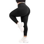 SINOPHANT High Waisted Leggings for Women Plus Size Leggings for Gym Yoga Sports 1 Pack Black 3XL