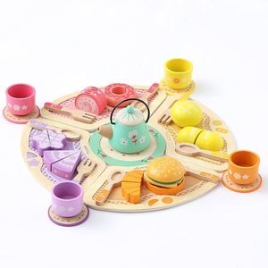 JAUNTY Tea Party Set Toy for Girl 3 4 5 Years Old, Wooden Pretend Play Kitchen Toy Food for 3 Year Old Little Girls , Great Educational 1st Birthday for 3-5 Toddler Girls Boys