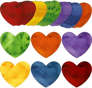 48 Pcs Paper Hearts Cutouts Heart Shaped Cutouts Assorted Color Heart Accent for Crafts Marble Paper Printed Cardstock Cut Outs for Kids School Classroom Valentine's Day Decor(Heart Style)