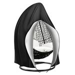 Emwel 190x115cm Hanging Chair Cover with Zipper - Heavy Duty Egg Swing Cocoon Chair Cover,Outdoor Waterproof Windproof Durable Heavy Duty Garden Furniture Protector