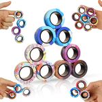 Amyang 9Pcs Magnetic Rings Fidget Toys, Finger Spinner Fidget toys pack Party bag fillers for kids, Funny Novelty Gifts Stress Relief toys for Kids & Teens…