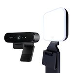 Logitech Brio and Logitech for Creators Litra Glow - Ultimate solution for a professional look during video-calls, webcam and lighting for video conferencing, Zoom meetings, PC and Mac