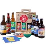 Premium British Real Ale Merry Christmas Beer Hamper - 6x500ml Independent Traditional Ales with Snack & Craft Beer Tasting Guide by QWERTY Beer Box - Christmas Beer Gift for Men