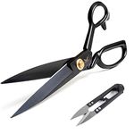 Dressmaking Scissors - 12 Inch (30.5 cm) Professional Sewing Scissor High Carbon Steel Sharp Scissors, Heavy Duty Leather Scissors for Cutting Fabric, Clothes, Leather, Raw Materials (Black)