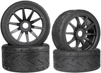 On Road Tire Tyre 17mm Wheel Rims for Arrma 1/7 Infraction Limitless Felony FS Racing Model GT RC Car Upgrade On Road Tyre 4Pcs One Set(2 Big 2 Small)